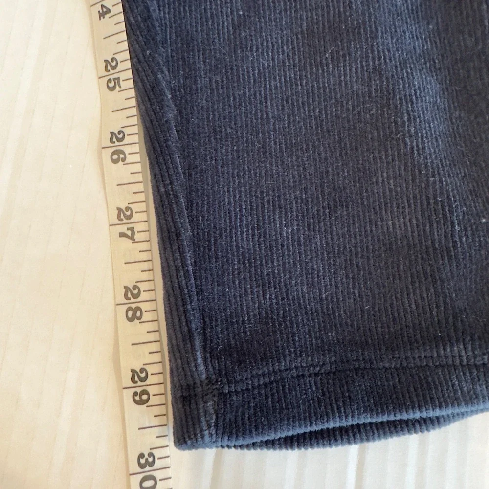 Michael Kors Navy Blue Corduroy Pull On Leggings Gold Hardware Size M